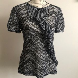 The Limited short sleeve mesh top black white Size Small